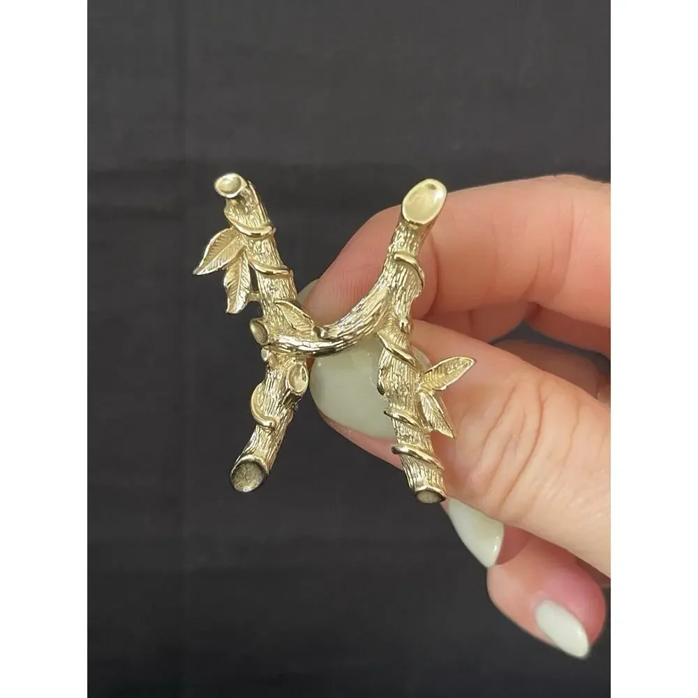 Vintage Sarah Coventry Letter H Initial Monogram GoldTone Bamboo Pin Brooch